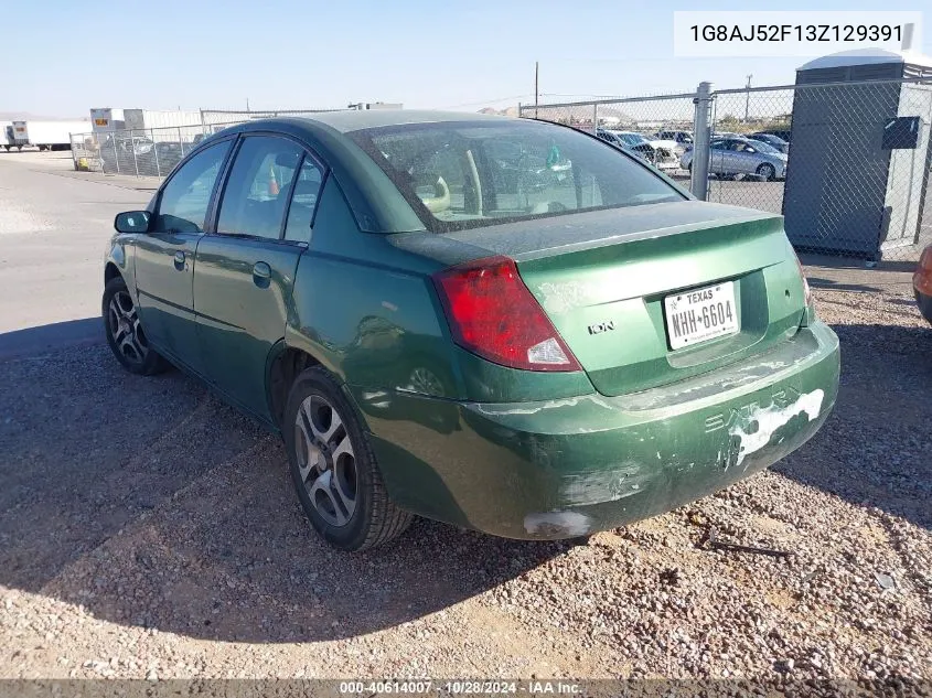 2003 Saturn Ion 2 VIN: 1G8AJ52F13Z129391 Lot: 40614007