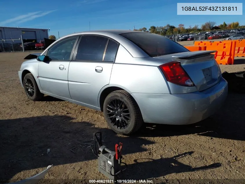 2003 Saturn Ion 3 VIN: 1G8AL52F43Z131811 Lot: 40621521