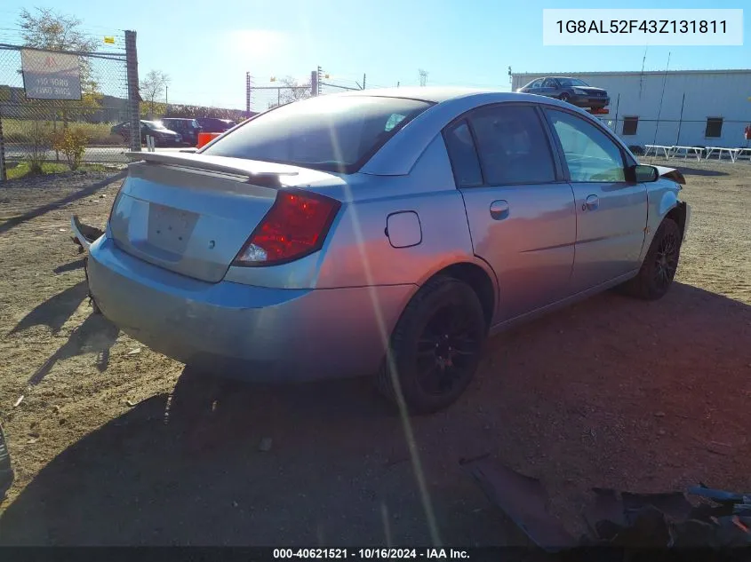 2003 Saturn Ion 3 VIN: 1G8AL52F43Z131811 Lot: 40621521