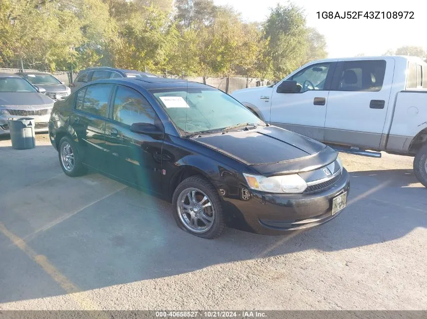 2003 Saturn Ion 2 VIN: 1G8AJ52F43Z108972 Lot: 40658527