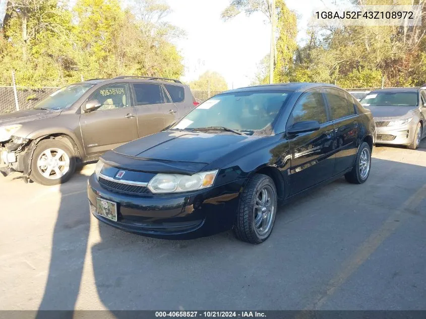 2003 Saturn Ion 2 VIN: 1G8AJ52F43Z108972 Lot: 40658527