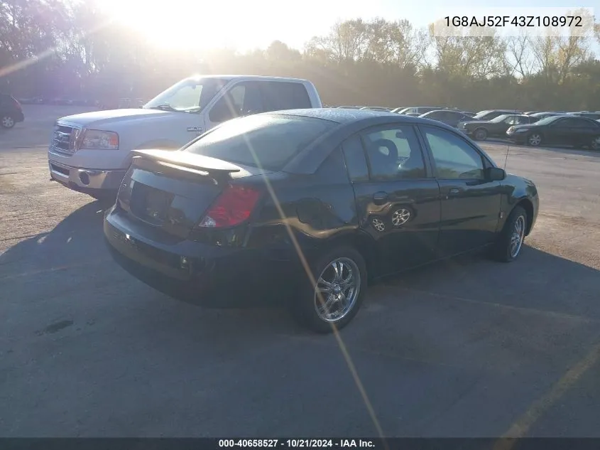 2003 Saturn Ion 2 VIN: 1G8AJ52F43Z108972 Lot: 40658527