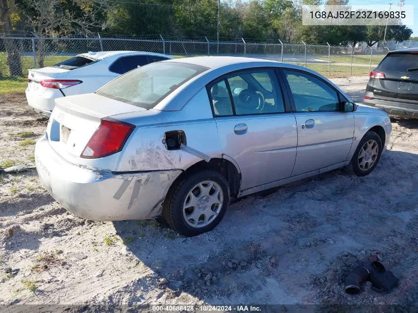 2003 Saturn Ion 2 VIN: 1G8AJ52F23Z169835 Lot: 40688428