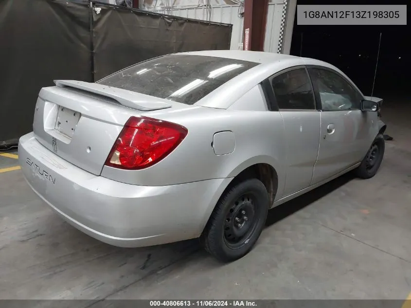 2003 Saturn Ion 2 VIN: 1G8AN12F13Z198305 Lot: 40806613