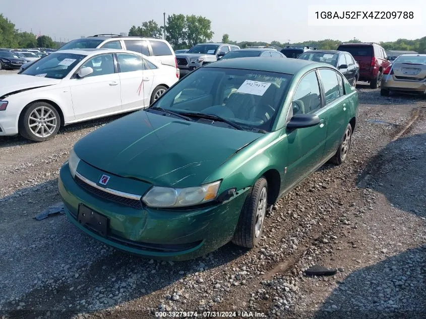 2004 Saturn Ion 2 VIN: 1G8AJ52FX4Z209788 Lot: 39279174