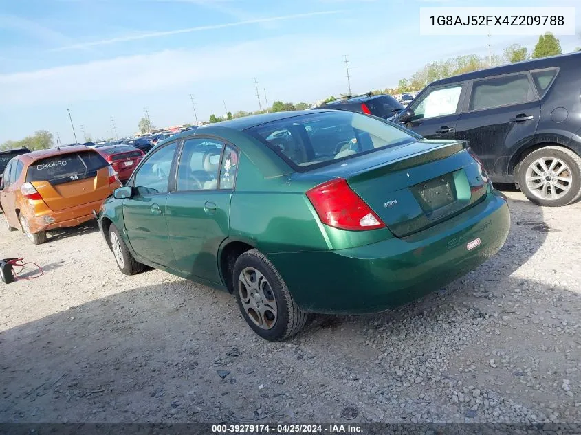 2004 Saturn Ion 2 VIN: 1G8AJ52FX4Z209788 Lot: 39279174