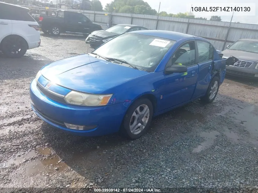 2004 Saturn Ion 3 VIN: 1G8AL52F14Z140130 Lot: 39939142