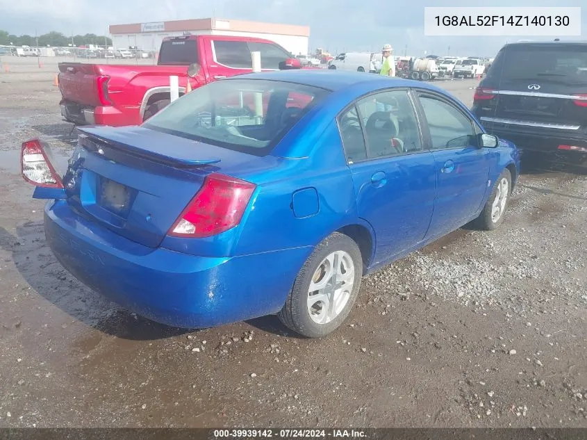 2004 Saturn Ion 3 VIN: 1G8AL52F14Z140130 Lot: 39939142