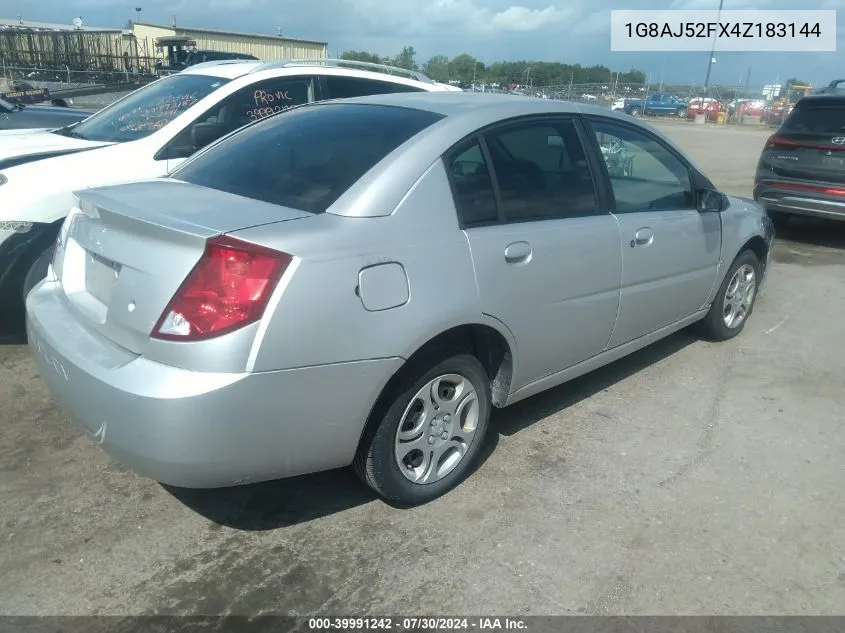 2004 Saturn Ion 2 VIN: 1G8AJ52FX4Z183144 Lot: 39991242