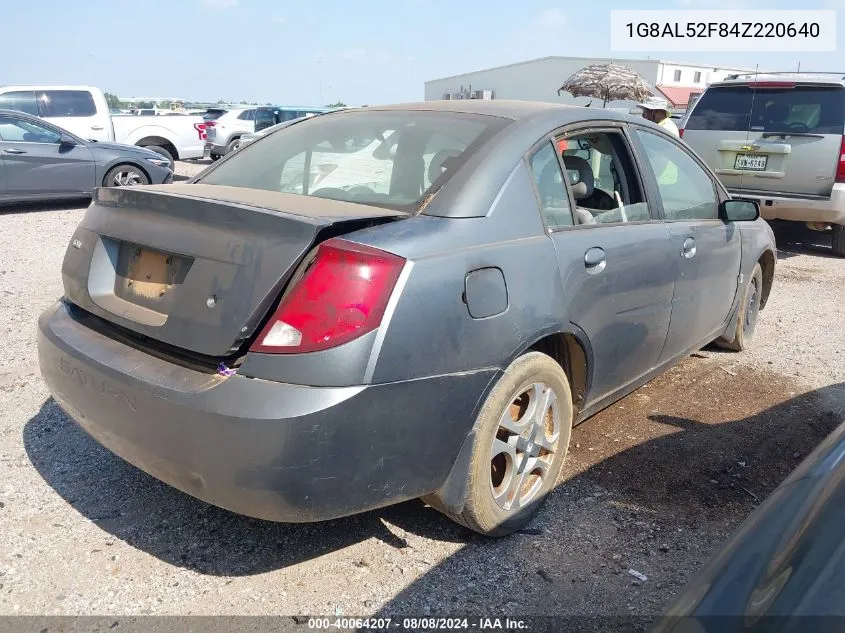 2004 Saturn Ion 3 VIN: 1G8AL52F84Z220640 Lot: 40064207