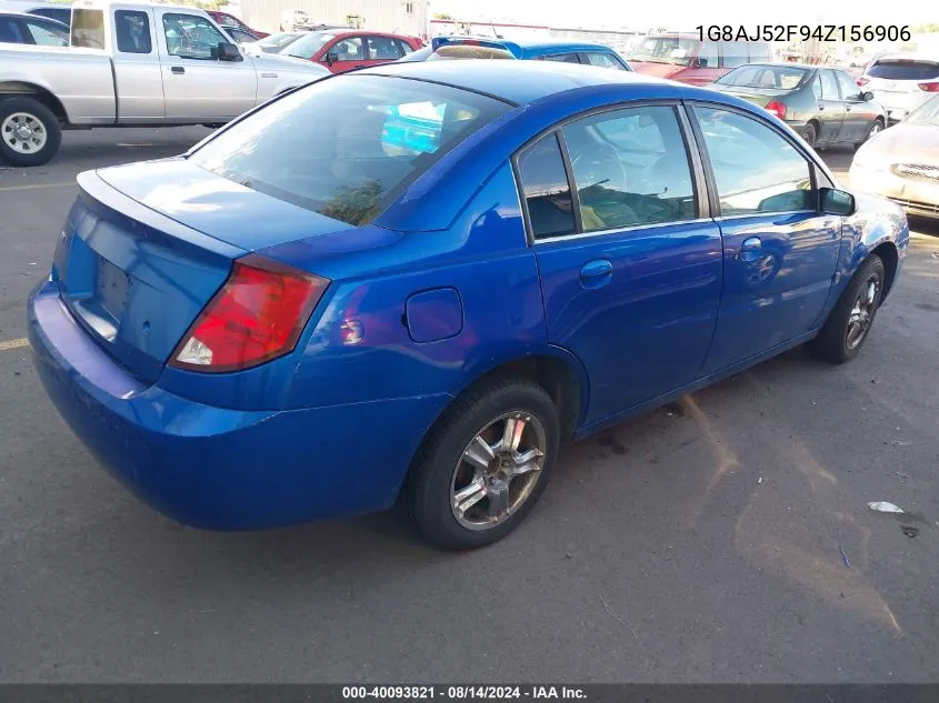 2004 Saturn Ion 2 VIN: 1G8AJ52F94Z156906 Lot: 40093821