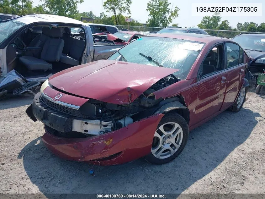 2004 Saturn Ion 2 VIN: 1G8AZ52F04Z175305 Lot: 40100769