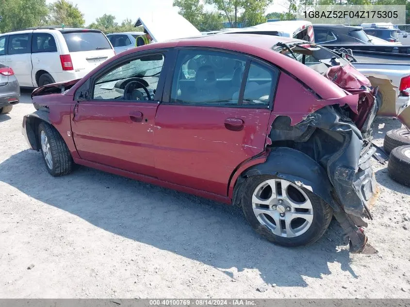 2004 Saturn Ion 2 VIN: 1G8AZ52F04Z175305 Lot: 40100769