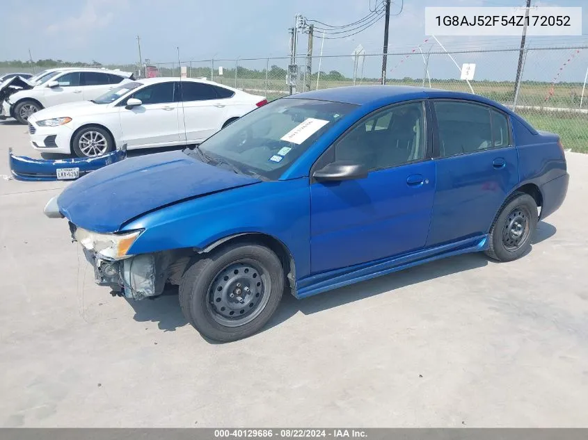 2004 Saturn Ion 2 VIN: 1G8AJ52F54Z172052 Lot: 40129686