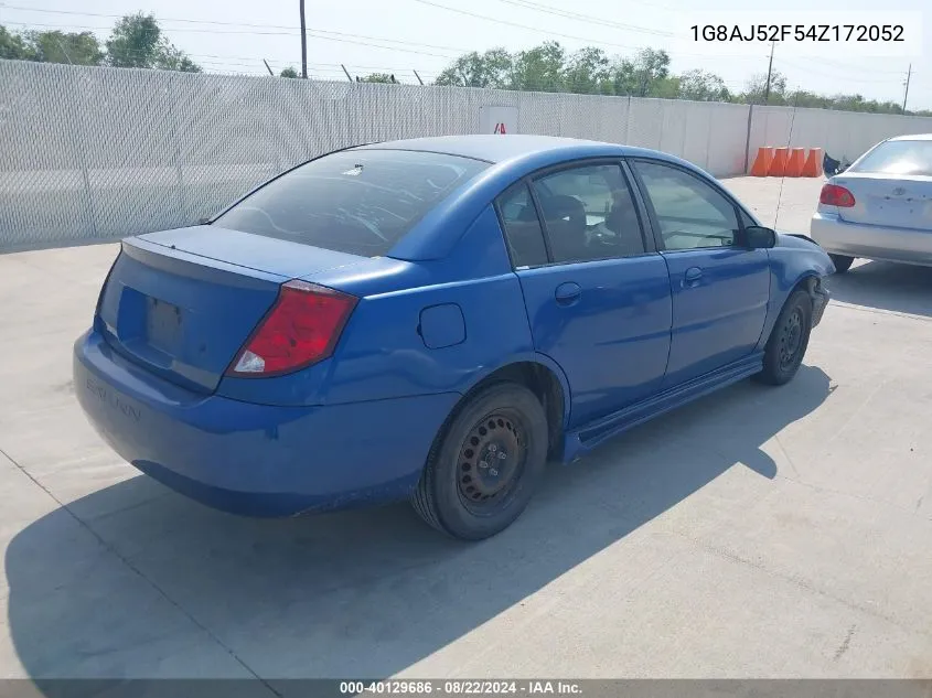 2004 Saturn Ion 2 VIN: 1G8AJ52F54Z172052 Lot: 40129686