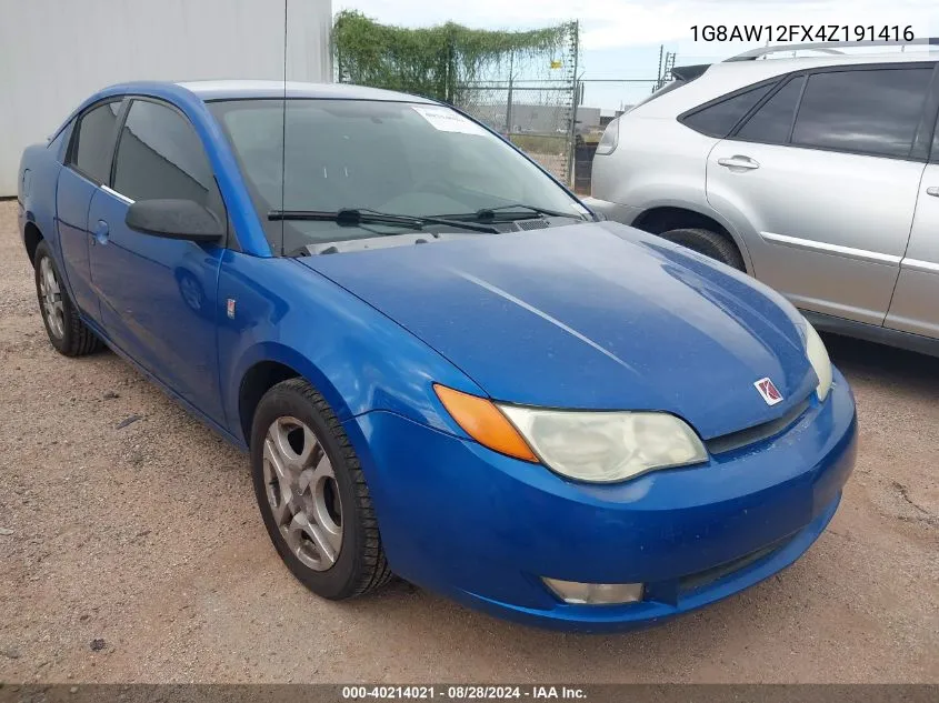 2004 Saturn Ion 3 VIN: 1G8AW12FX4Z191416 Lot: 40214021