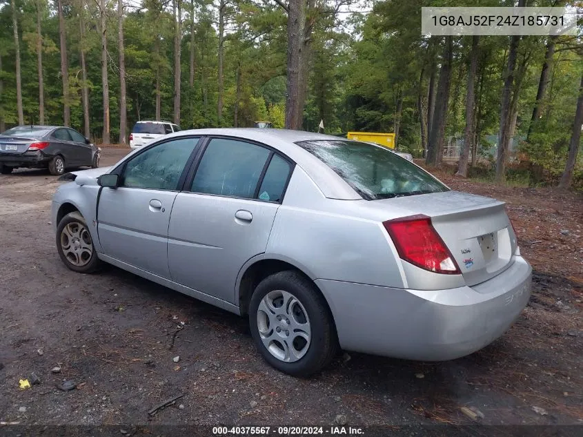 2004 Saturn Ion 2 VIN: 1G8AJ52F24Z185731 Lot: 40375567