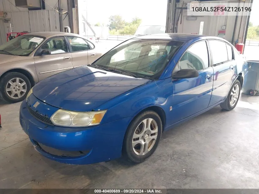 2004 Saturn Ion 3 VIN: 1G8AL52F54Z126196 Lot: 40400689