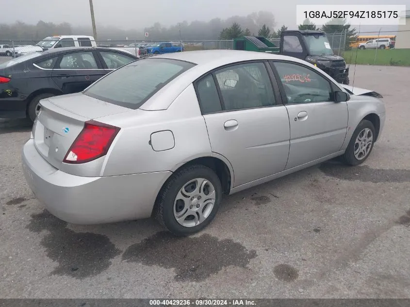 2004 Saturn Ion Level 2 VIN: 1G8AJ52F94Z185175 Lot: 40429236