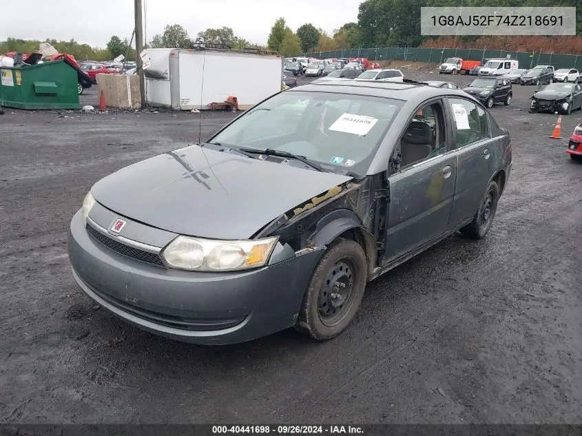 2004 Saturn Ion 2 VIN: 1G8AJ52F74Z218691 Lot: 40441698