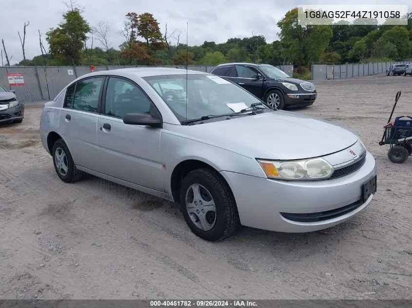 2004 Saturn Ion 1 VIN: 1G8AG52F44Z191058 Lot: 40451782