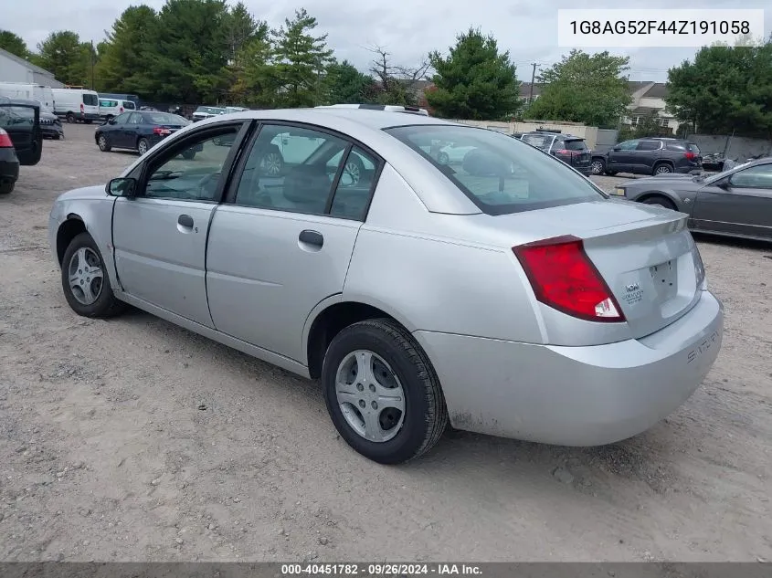 2004 Saturn Ion 1 VIN: 1G8AG52F44Z191058 Lot: 40451782