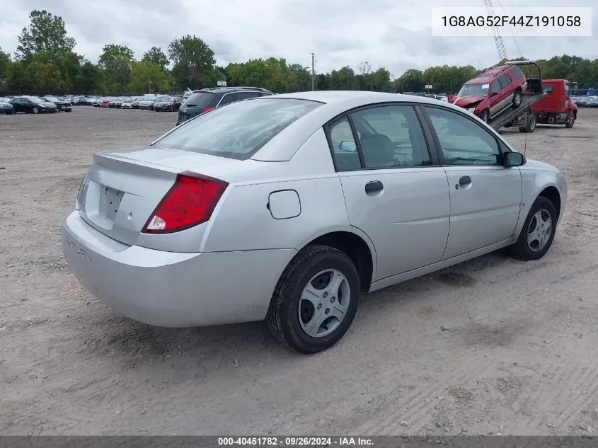 2004 Saturn Ion 1 VIN: 1G8AG52F44Z191058 Lot: 40451782