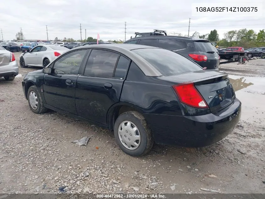 2004 Saturn Ion Level 1 VIN: 1G8AG52F14Z100375 Lot: 40472962