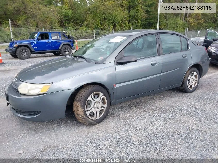 2004 Saturn Ion 2 VIN: 1G8AJ52F64Z188115 Lot: 40491134