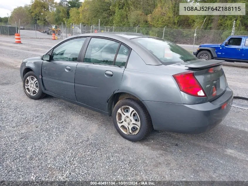 2004 Saturn Ion 2 VIN: 1G8AJ52F64Z188115 Lot: 40491134