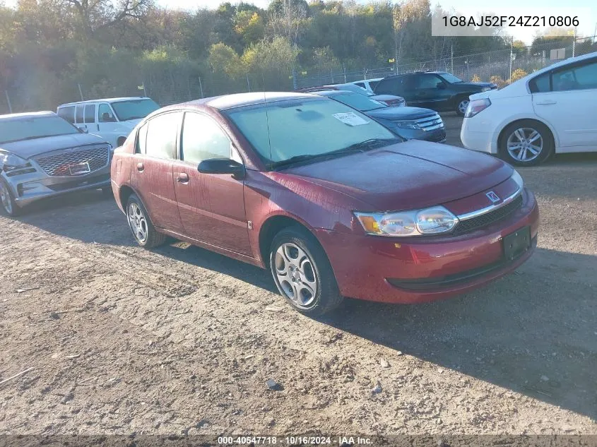 2004 Saturn Ion 2 VIN: 1G8AJ52F24Z210806 Lot: 40547718