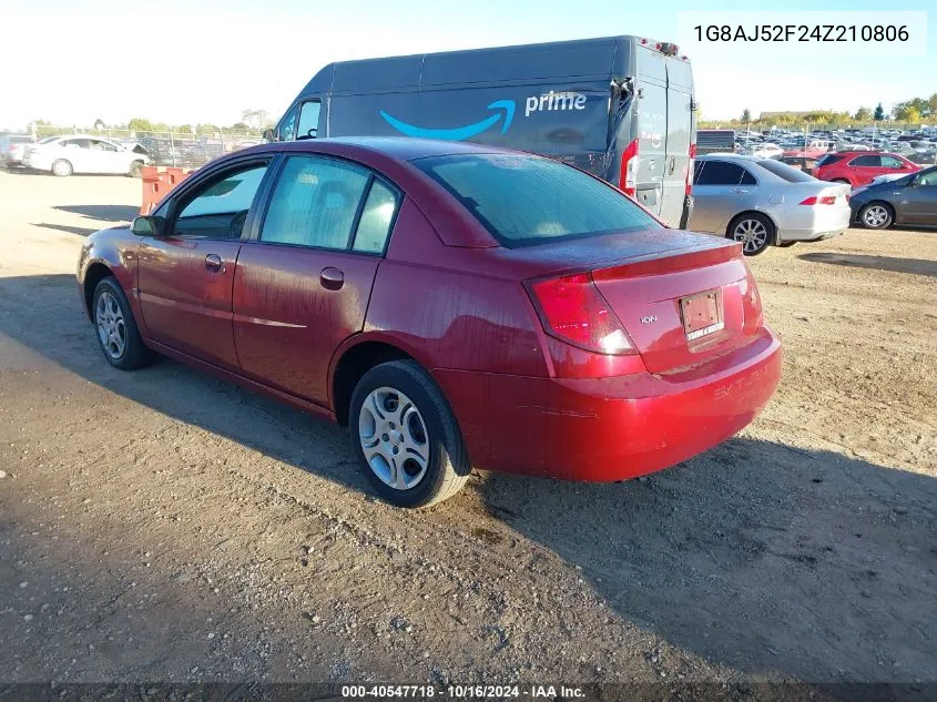 2004 Saturn Ion 2 VIN: 1G8AJ52F24Z210806 Lot: 40547718