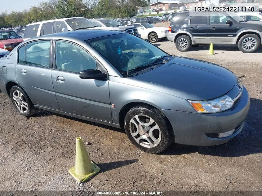 2004 Saturn Ion 3 VIN: 1G8AL52F24Z214140 Lot: 40566889