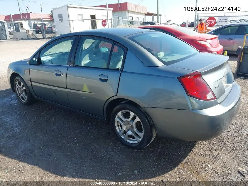 2004 Saturn Ion 3 VIN: 1G8AL52F24Z214140 Lot: 40566889