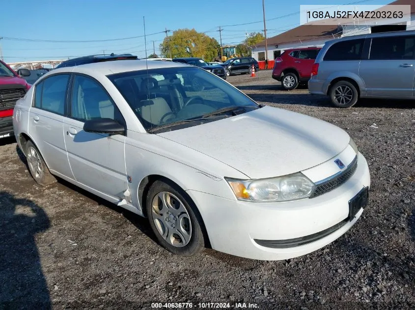 2004 Saturn Ion 2 VIN: 1G8AJ52FX4Z203263 Lot: 40636776