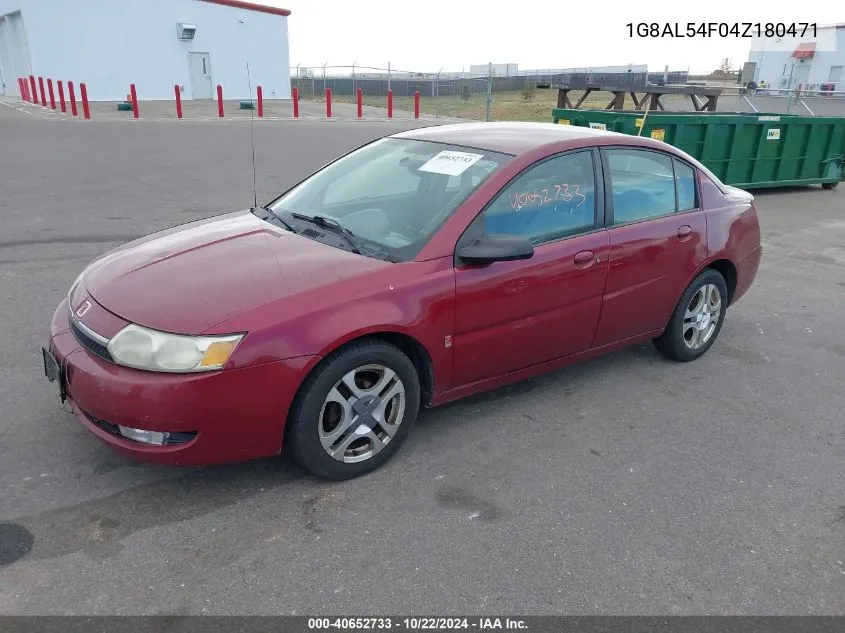 2004 Saturn Ion 3 VIN: 1G8AL54F04Z180471 Lot: 40652733