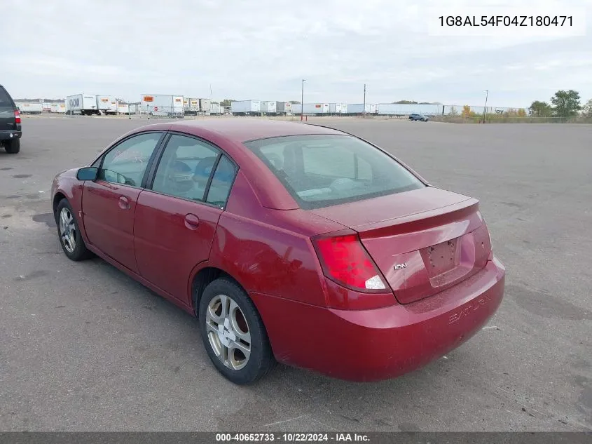 2004 Saturn Ion 3 VIN: 1G8AL54F04Z180471 Lot: 40652733