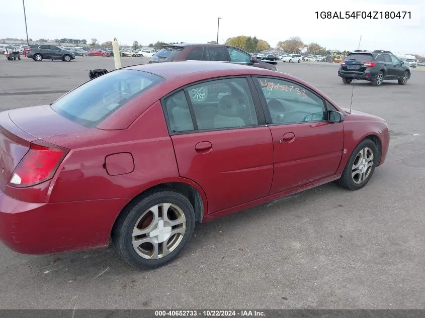 2004 Saturn Ion 3 VIN: 1G8AL54F04Z180471 Lot: 40652733