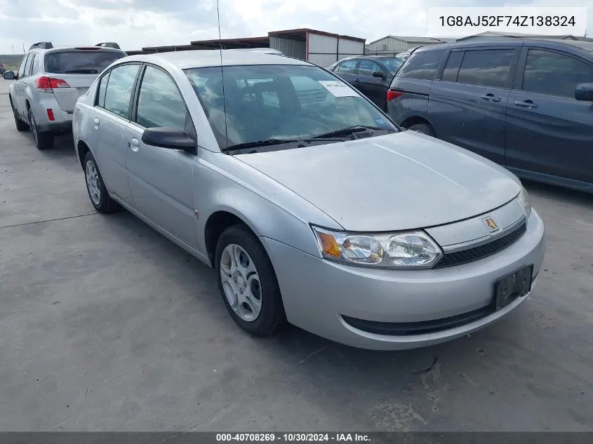 2004 Saturn Ion 2 VIN: 1G8AJ52F74Z138324 Lot: 40708269