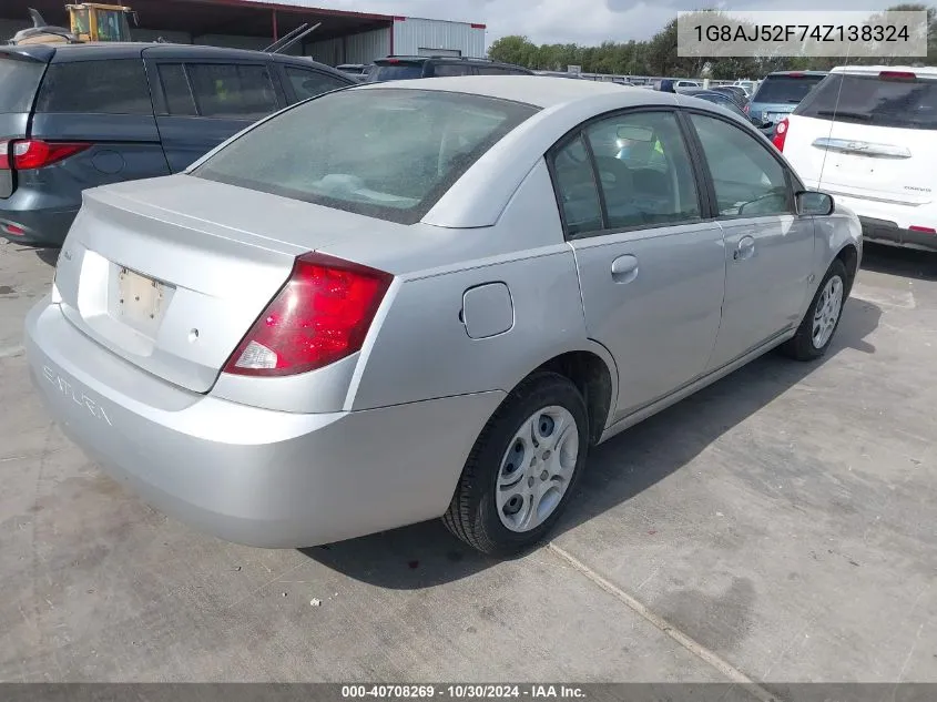 2004 Saturn Ion 2 VIN: 1G8AJ52F74Z138324 Lot: 40708269