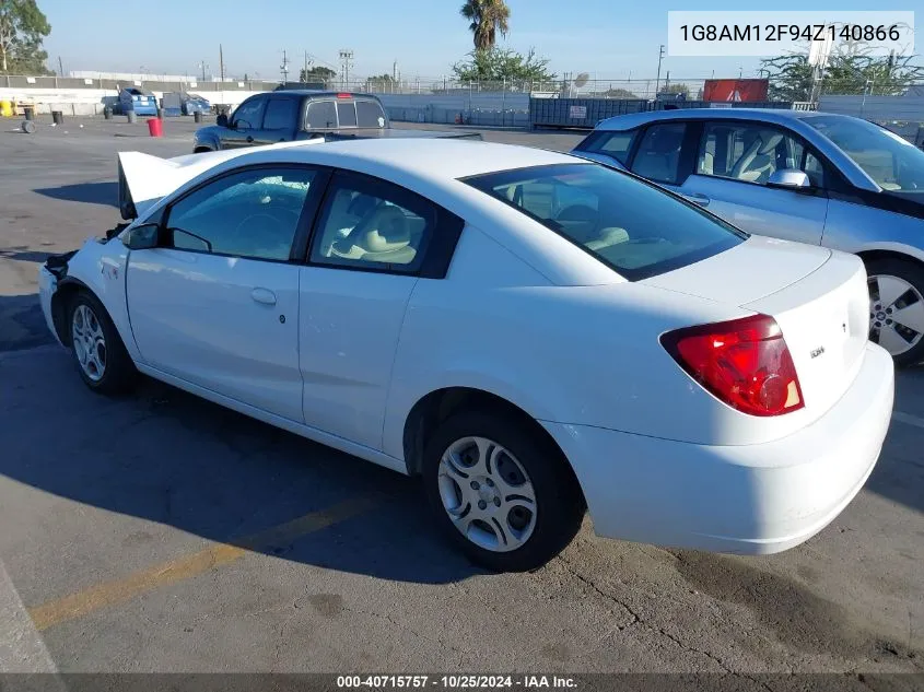 2004 Saturn Ion 2 VIN: 1G8AM12F94Z140866 Lot: 40715757