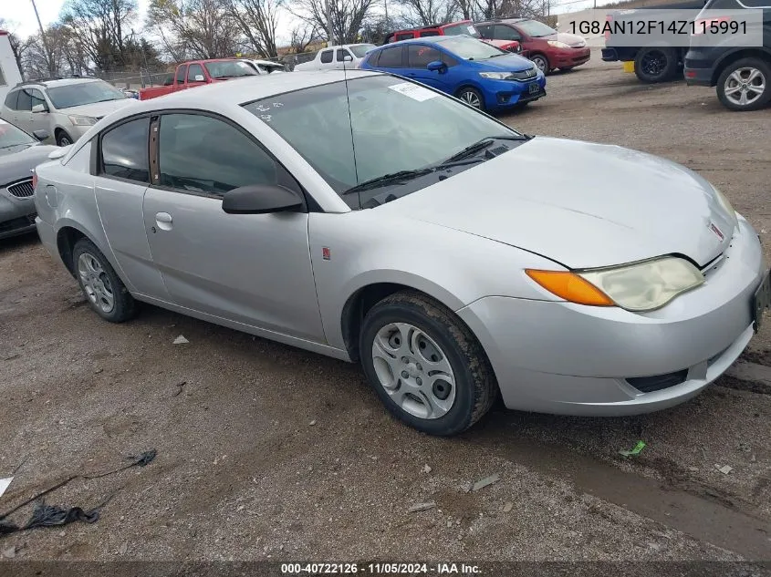 2004 Saturn Ion 2 VIN: 1G8AN12F14Z115991 Lot: 40722126