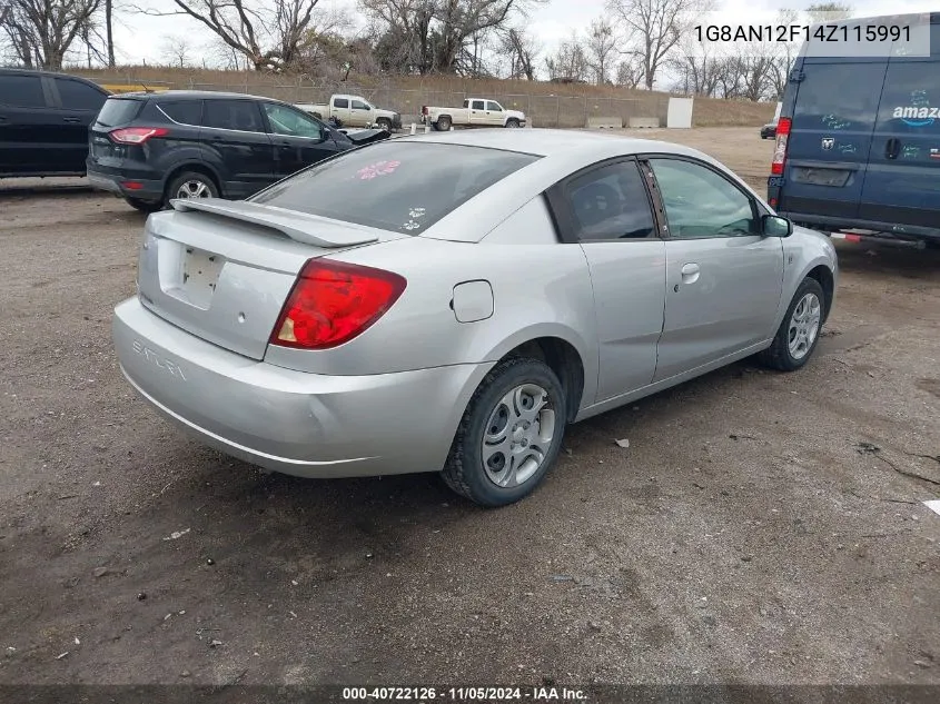 2004 Saturn Ion 2 VIN: 1G8AN12F14Z115991 Lot: 40722126