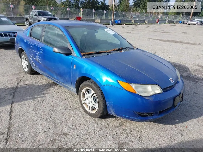 2004 Saturn Ion 2 VIN: 1G8AN14F94Z202065 Lot: 40915084