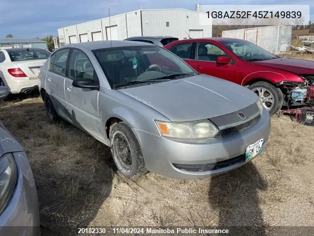 2005 Saturn Ion Sedan VIN: 1G8AZ52F45Z149839 Lot: 20182330