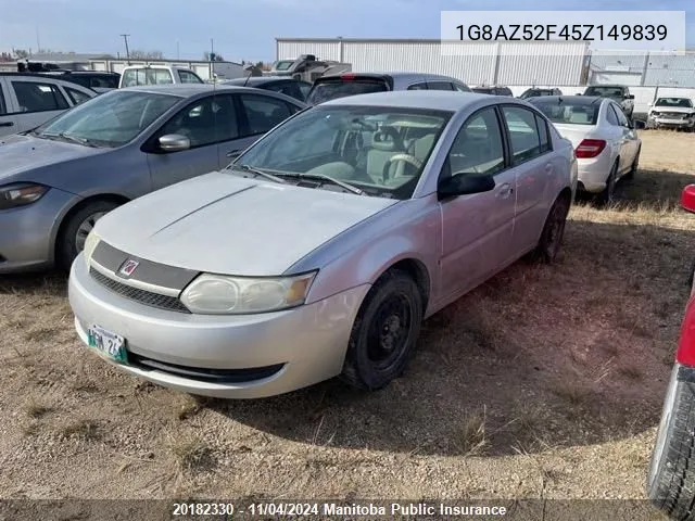 2005 Saturn Ion Sedan VIN: 1G8AZ52F45Z149839 Lot: 20182330