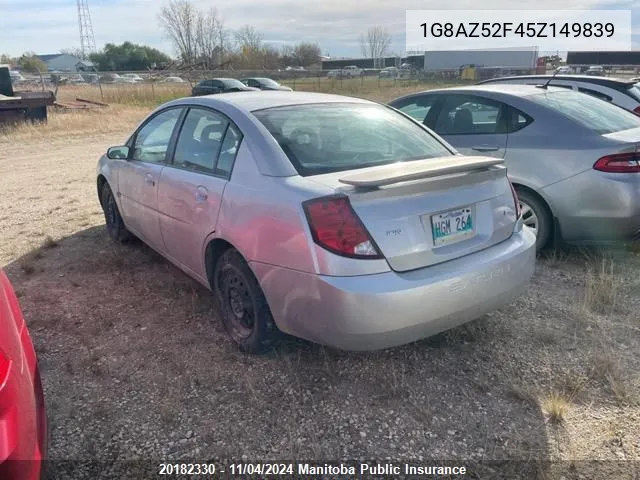 2005 Saturn Ion Sedan VIN: 1G8AZ52F45Z149839 Lot: 20182330