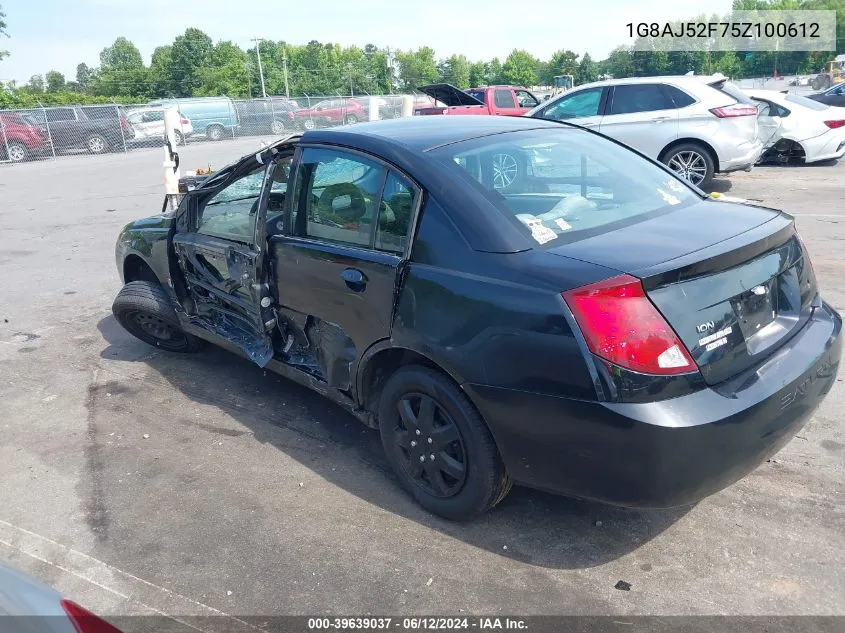 2005 Saturn Ion 2 VIN: 1G8AJ52F75Z100612 Lot: 39639037