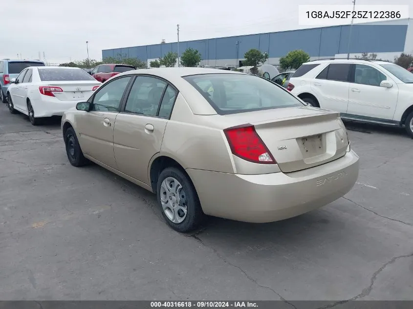 2005 Saturn Ion 2 VIN: 1G8AJ52F25Z122386 Lot: 40316618