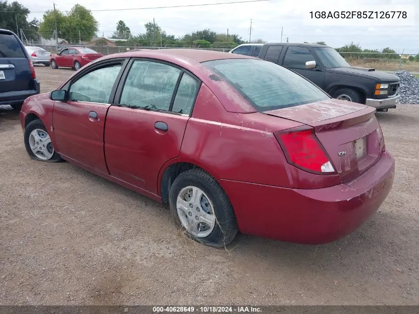 1G8AG52F85Z126778 2005 Saturn Ion 1